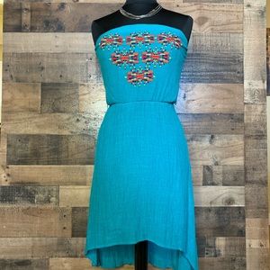 Aztec Print Teal Dress - American Rag - Size M